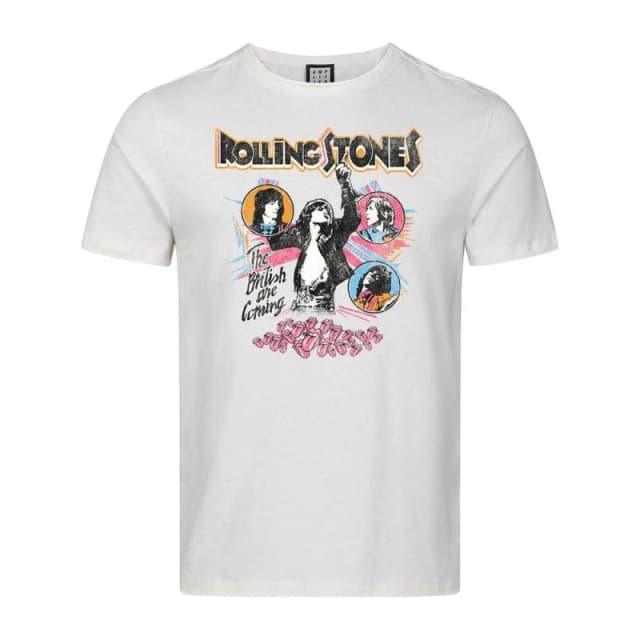 Amplified Mens British Are Coming The Rolling Stones T-Shirt in White Size: XS White Male XS