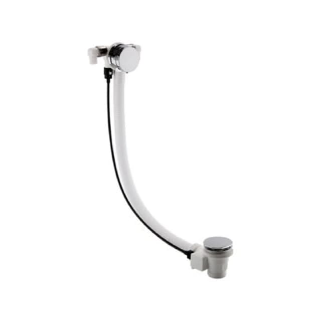 Balterley Contemporary Bathroom Free Bath Filler with Push Button Waste Chrome Silver unisex