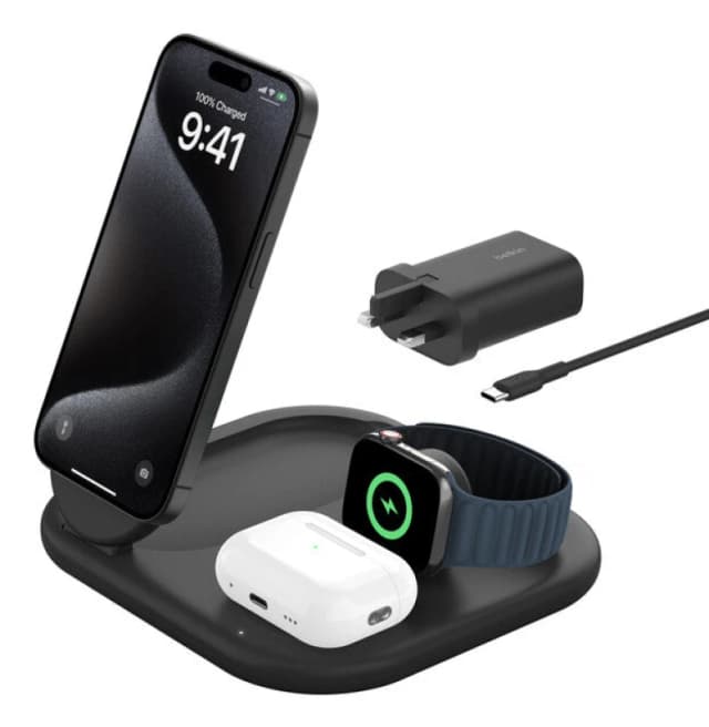 Belkin WIZ029MYBK mobile device Wireless charging receiver Earbuds Mobile phone/Smartphone Smartwatch USB Type-C WIZ029MYBK