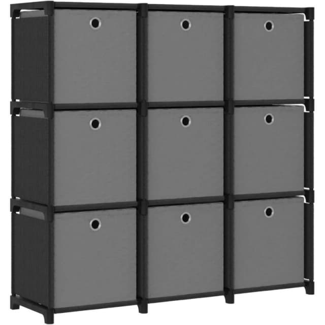 VIDAXL Vidaxl - 9-Cube Display Shelf with Boxes Black 103x30x107.5cm Fabric 8720286042687