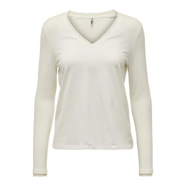 Only Womens long sleeve T-Shirt Only Elise Blanc Female S