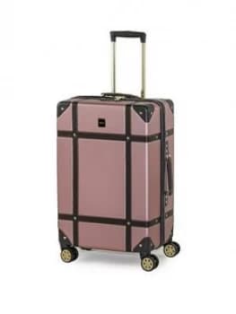 Rock Luggage Vintage PY99004 8 Wheel Medium Pink Suitcase