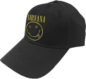 Nirvana - Logo & Smiley Unisex Baseball Cap - Black