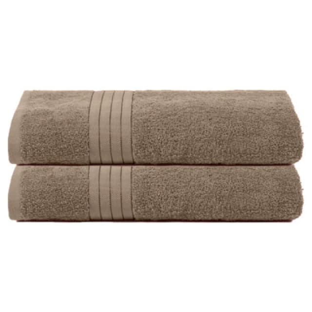 OHS OHS 2 Pack of 100% Cotton Bath Sheet Bathroom Towel in Light Beige Light Beige Bath Sheet Unisex 5027434202928