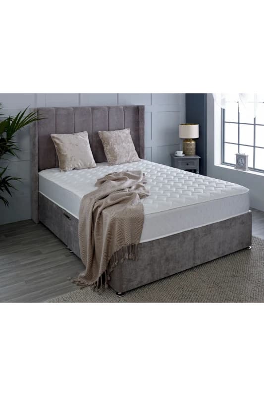 Starlight Beds Essentials Zig Zag Memory Foam Spring Mattress Soft Feel Cool Touch in Grey Size: Small Single Grey Unisex Small Single