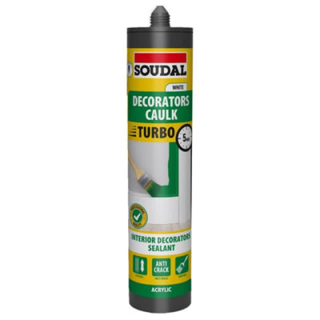 Soudal Turbo White Decorators Caulk 290Ml