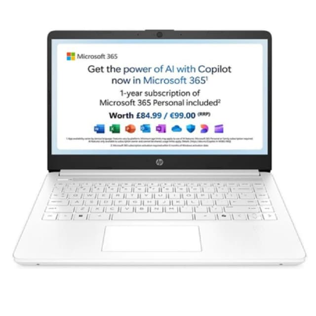 HP 14-dq6500 14 Laptop - Intel 4GB 128GB Win11 White unisex One Size