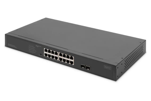 Digitus 16-Port Gigabit Netzwerkswitch. 19 Zoll. unmanaged.2 Uplink Po