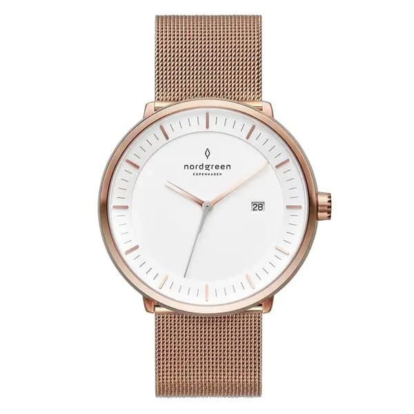 Nordgreen Unisex Philosopher Mesh Rose Gold 40mm Watch PH40RGMEROXX