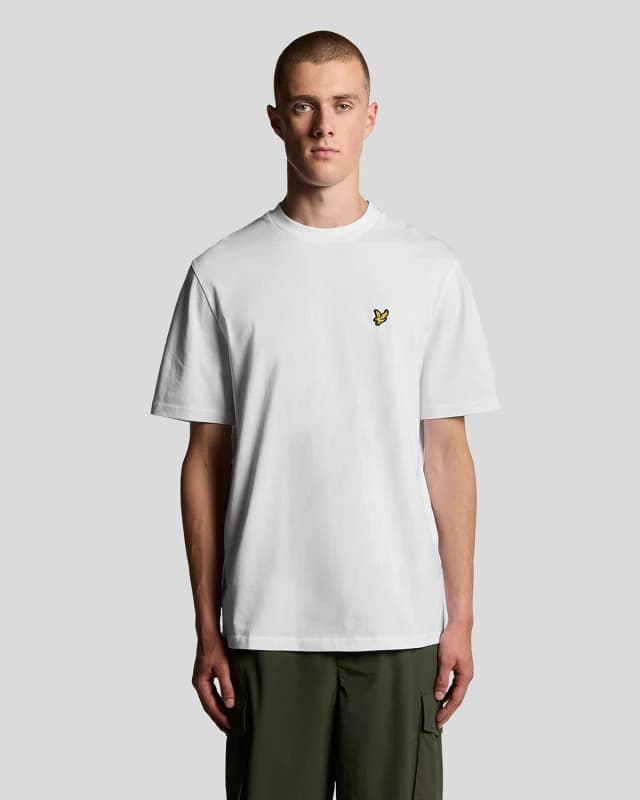 Lyle & Scott Mens Oversized Cotton Crew Neck T-Shirt in White