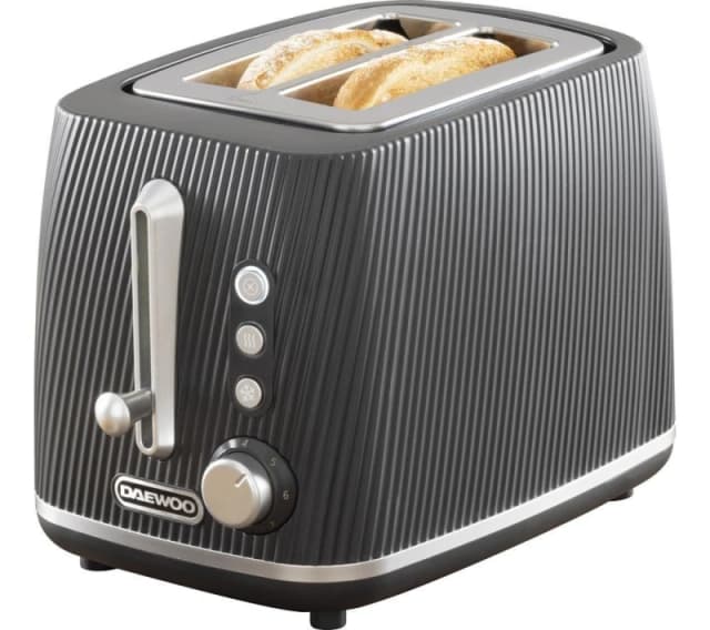 Daewoo Daewoo 'Cascade' 2-Slice Toaster Defrost Reheat Cancel in Black One Size Unisex 5024996984118