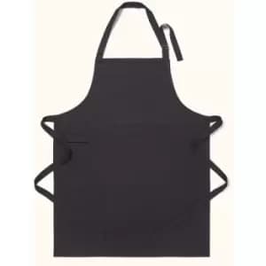 Homescapes - Plain Black Cotton Apron - Black