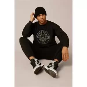 I Saw It First Black Mens Sports Division Graphic Long Sleeve T-Shirt - Black