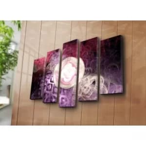 5PATK-203 Multicolor Decorative Canvas Painting (5 Pieces)