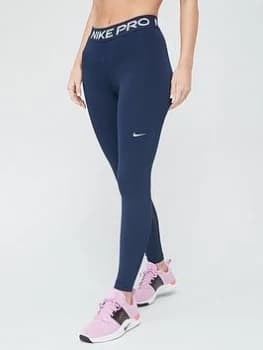 Nike Pro Training 365 Legging - Navy, Navy/Black, Size L, Women