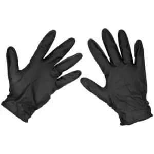 SSP57L Black Diamond Grip Extra-Thick Nitrile Powder-Free Gloves Large - Pack of 50 - Sealey