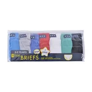 Tom Franks Boys T-Boys Briefs (Pack Of 7) (2-3 Years) (Black/Red/Green)