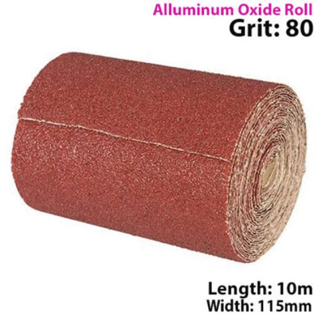 Loops 10m 80 Grit Aluminium Oxide Sand Paper Rolls Long Life Sanding Grinding Sheet Multi