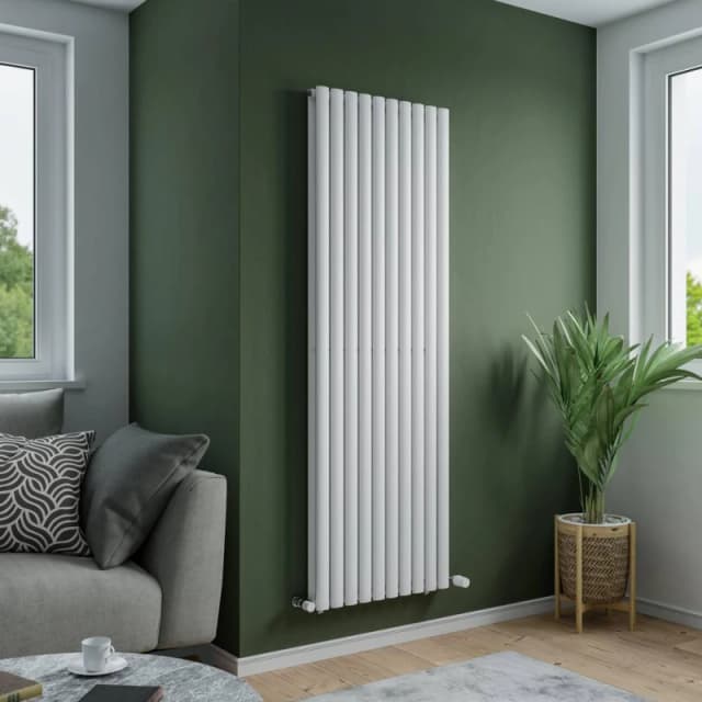 Agadon Solo Duplex Designer Oval Tube Radiator in White Size: 1800mm x 480mm White Unisex 1800mm x 480mm