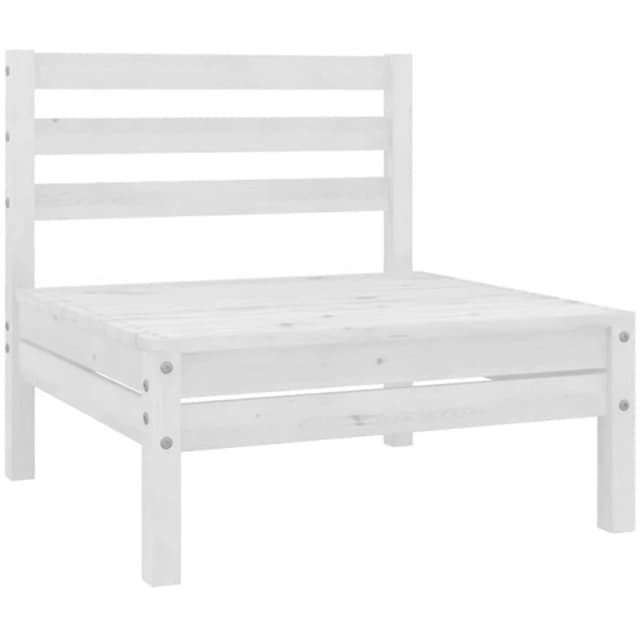 VIDAXL Garden Middle Sofa White Solid Wood Pine Vidaxl 8720286658871