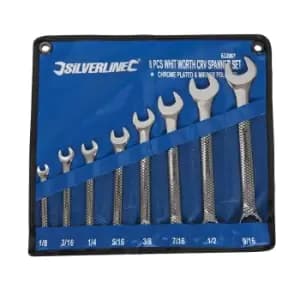 **PRIME** Silverline Whitworth Combination Spanner Set 8pce 1/8 - 9/16" 633967