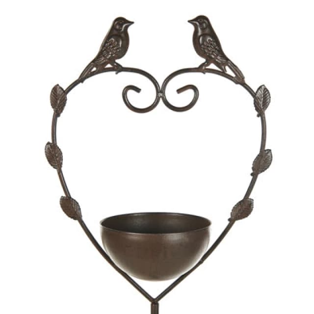 Beliani Bird Bath Sparrow Brown