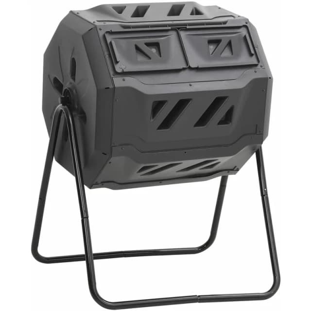 vidaXL Garden Compost Bin Black 73x64x95cm 160 L, Black 152232
