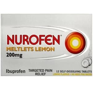 Nurofen Ibuprofen Lemon Meltlets 12 Tablets