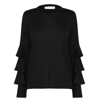 Linea Ruffle Sleeve Loungewear Jumper - Black