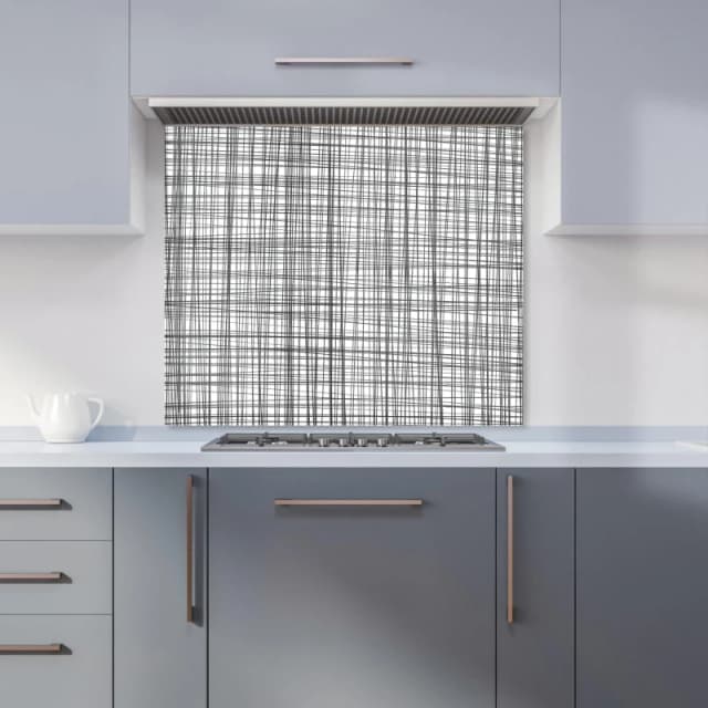 Warren Reed - Designer Monochrome Pencil Scribble Kitchen Splashback in Grey Size: 600mm x 650mm Grey Unisex 600mm x 650mm