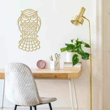 Owl2 Metal Decor - Gold Gold Decorative Metal Wall Accessory