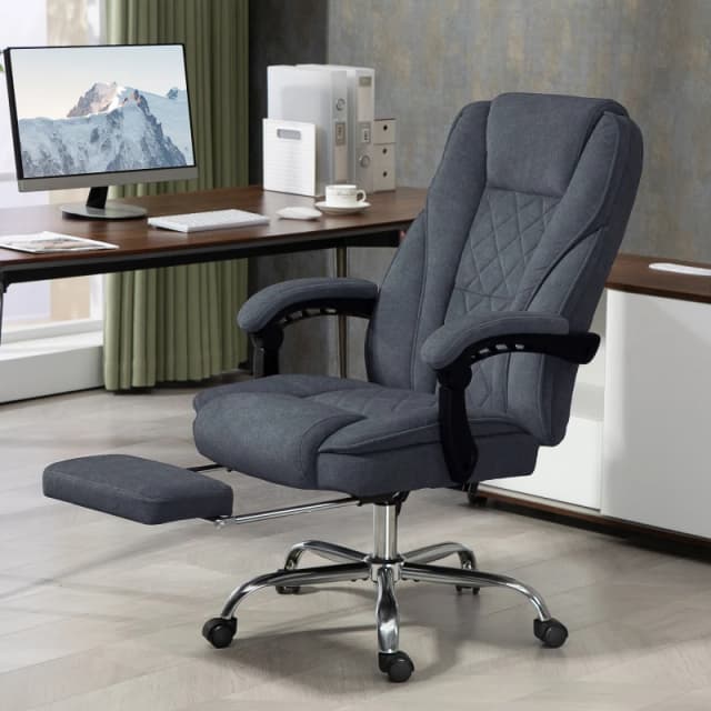 Vinsetto Massage Office Chair, Heated Reclining Desk Chair, Dark Grey 921-683V71CG