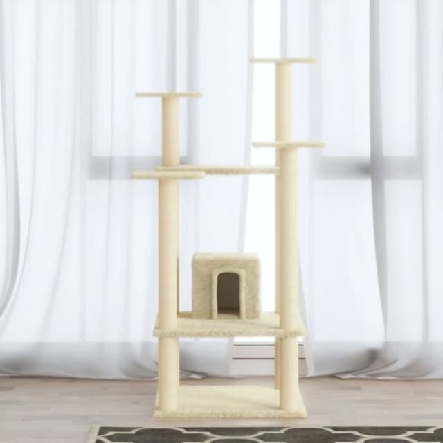 VIDAXL Cat Tree with Sisal Scratching Posts Cream 110cm Vidaxl 8720286706060