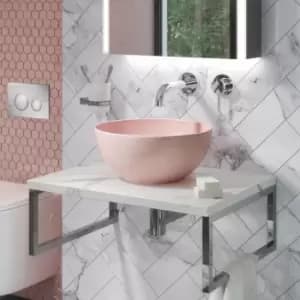 Pink Round Countertop Basin and Waste 358mm - Verona