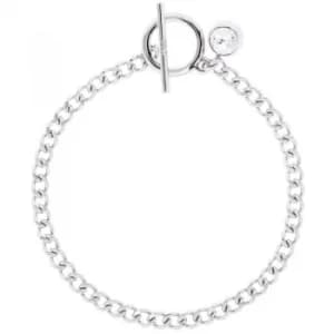 Ladies Karen Millen Silver Plated Quantum Crystal T Bar Bracelet