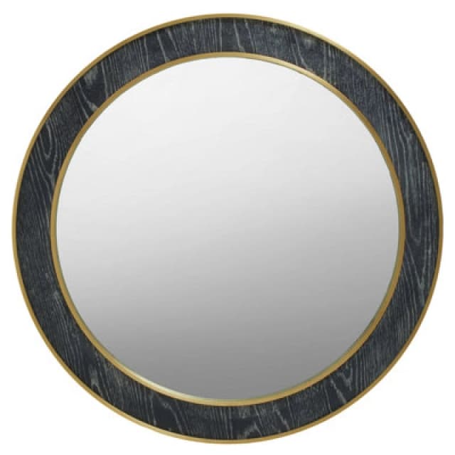 Orsina Lena Wall Mirror, Gold, Black, Grey, Synthetic, Metal, Glass