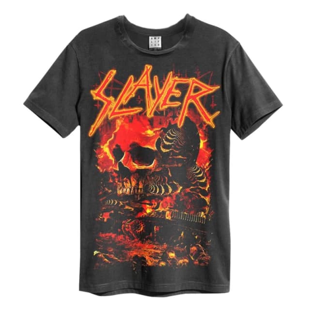 Amplified Amplified Men War Skull Slayer T-Shirt in Charcoal Size: Small Charcoal S Male 5063470409990