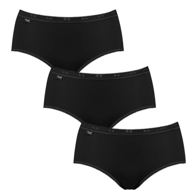 Sloggi Basic+ Midi 3 Pack Briefs Black female