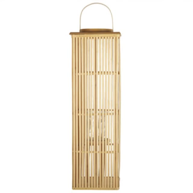 Beliani Lantern Balabac Bamboo Wood 88cm Light Brown