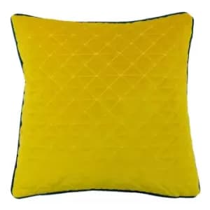 Quartz Rectangular Quilted Cushion Ceylon Yellow/Petrol Blue
