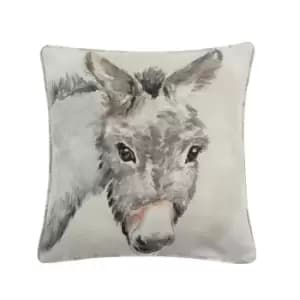 Evans Lichfield Watercolour Donkey Cushion Cover (One Size) (Brown/Off White/Grey)