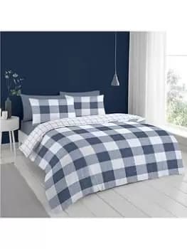 Cloudsoft Bold Reversible Duvet Cover Set In Blue