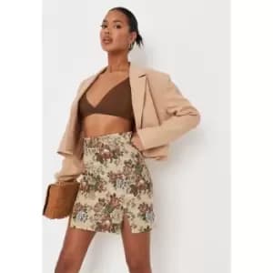 Missguided Floral Double Split Mini Skirt - Multi