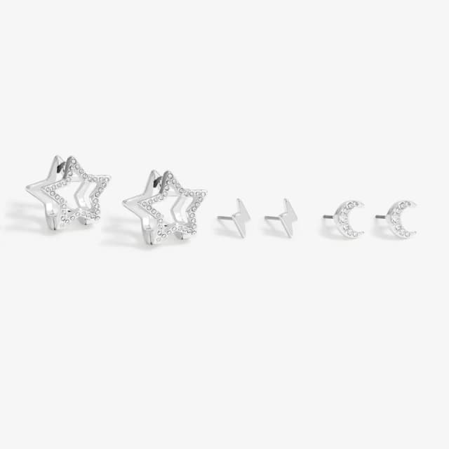 Mood Silver Crystal Celestial Stud And Hoop Earrings Jewellery Sets One Size Silver 42562111000