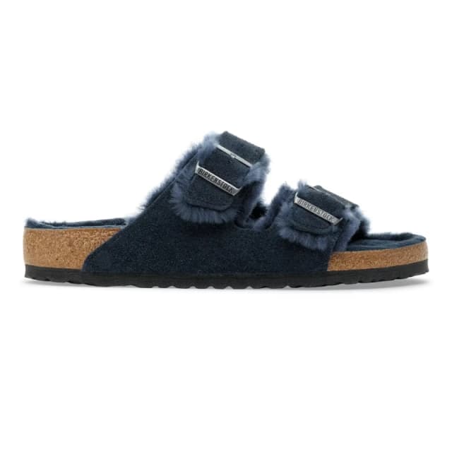 Birkenstock Sandals Birkenstock Arizona Shearling Suede Leather/Fur New Navy (Etroit) Bleu Unisex 38 Etroit