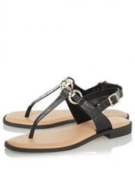 Dune London Limba Flip Flop - Black Croc