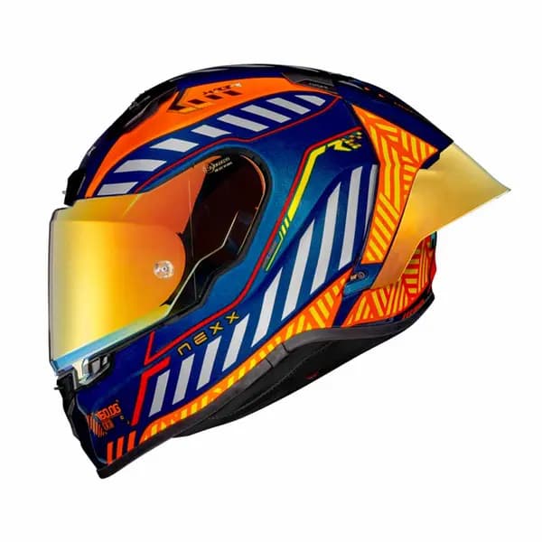 Nexx X.R3R Glitch Racer Orange Blue Full Face Helmet Size XL