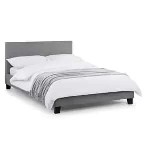 Julian Bowen Rialto Light Grey Linen Bed 135cm