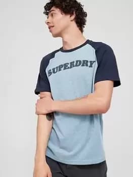 Superdry Vintage Logo Raglan T-Shirt - Blue Size M Men