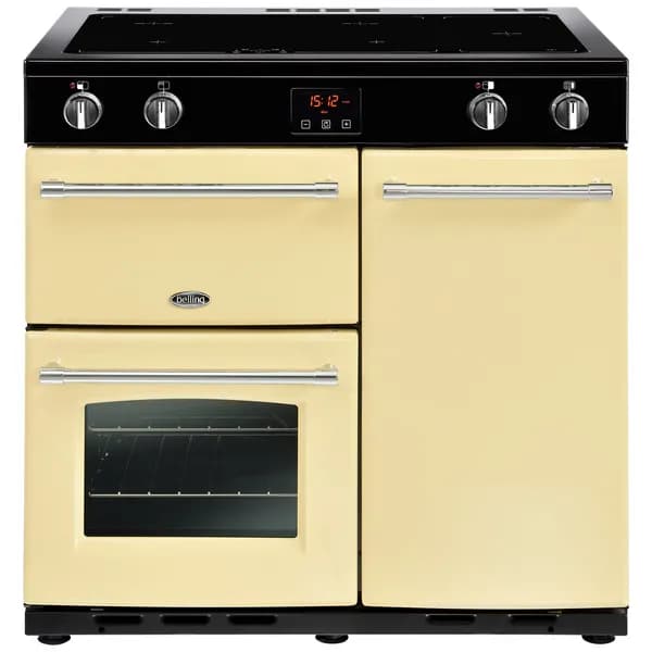 Belling 444444132 Farmhouse 90Ei 90cm Electric Induction Range Cooker - Cream 444444132 Cream
